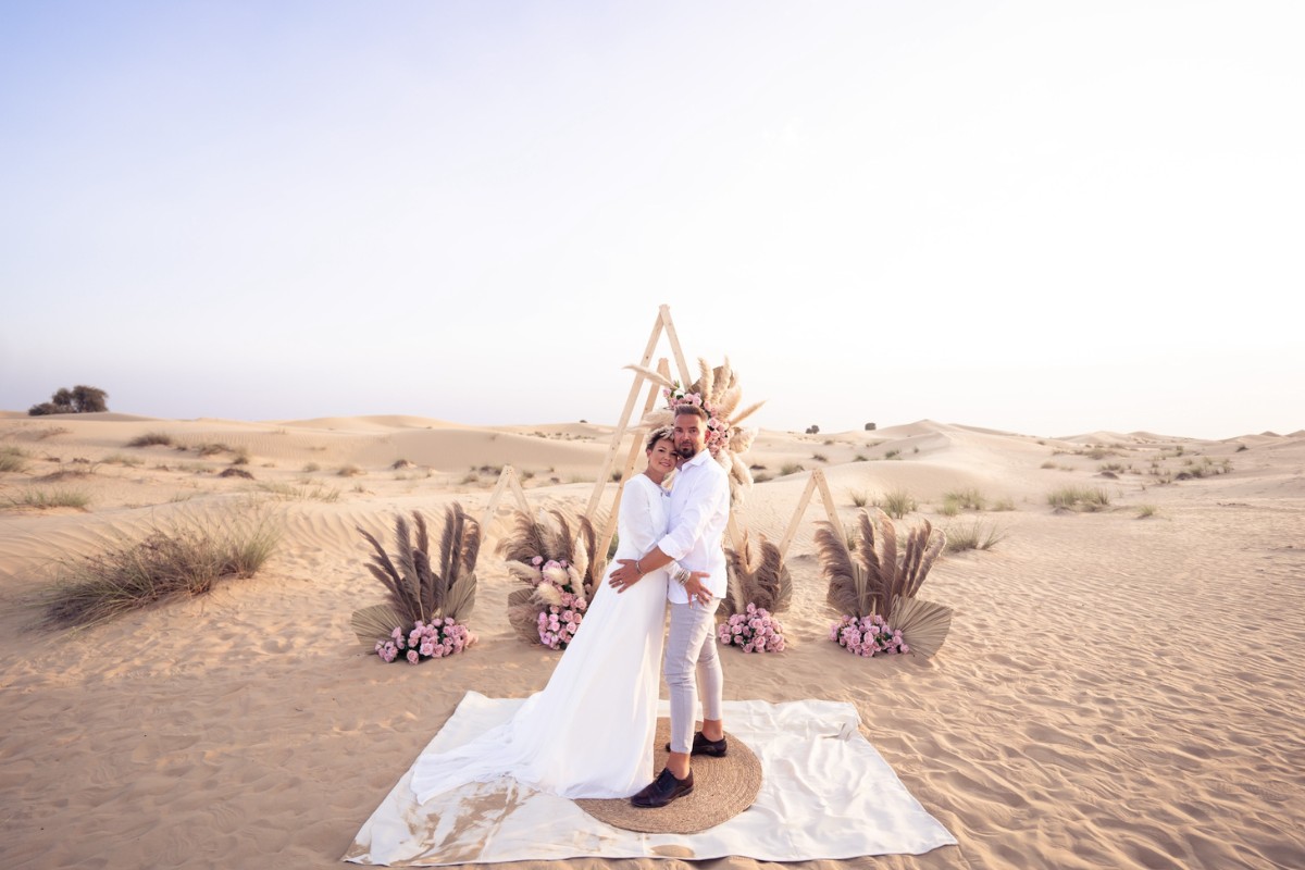 زوج تازه‌عروس در حال جت‌اسکی